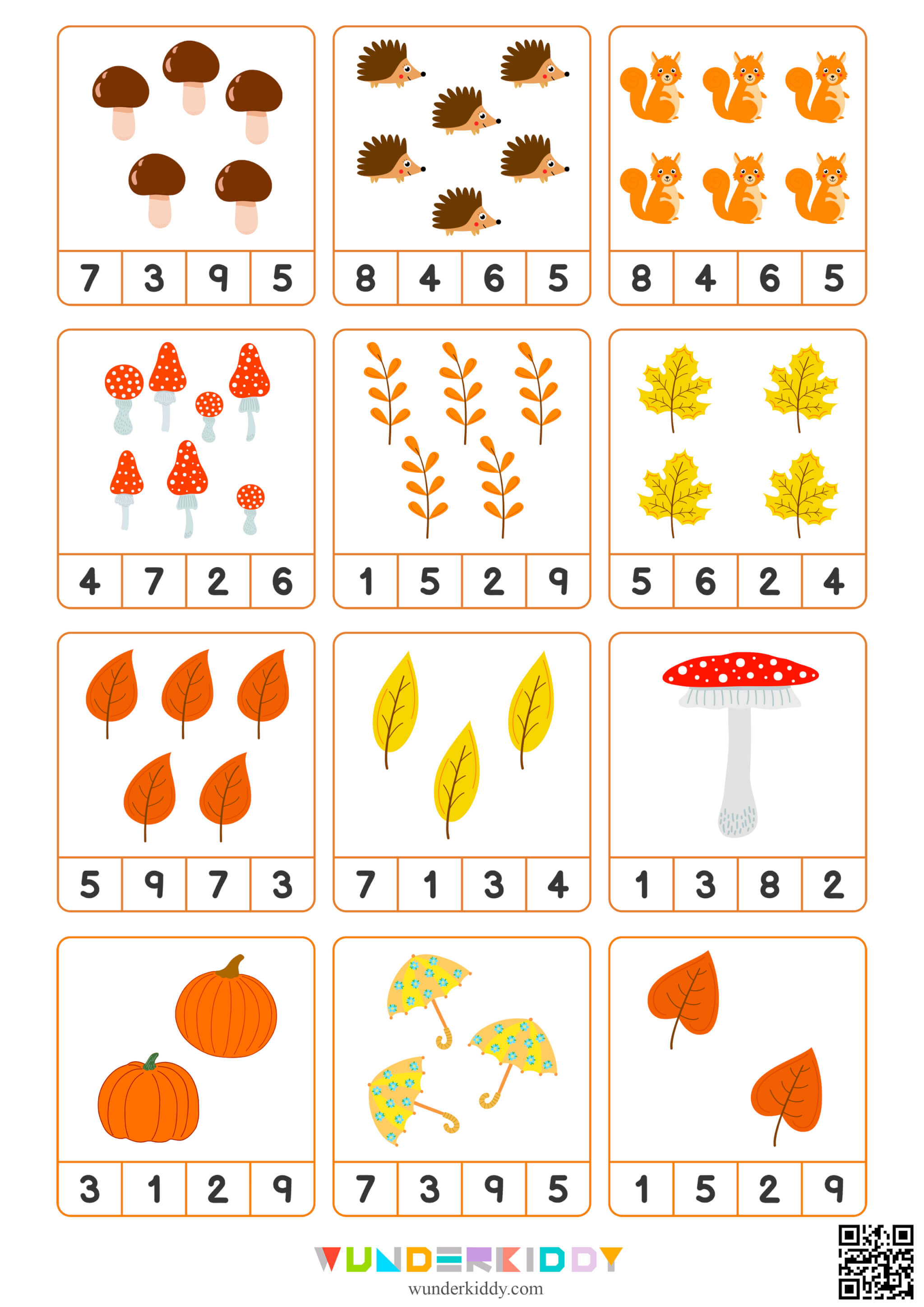 Fall Count And Clip Cards - Image 2