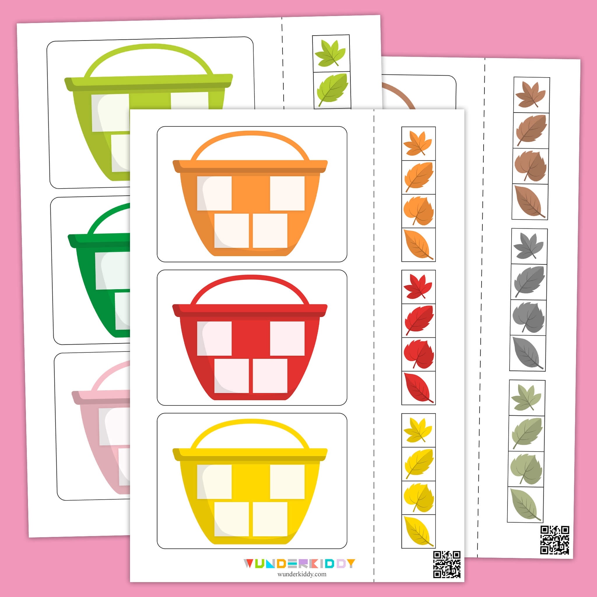 Autumn Leaves Color Sorting Printables
