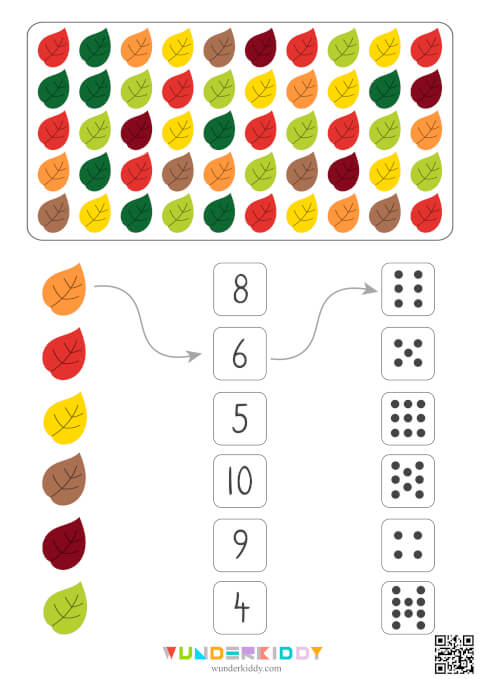 Count to 10 Fall Leaves Worksheets - Image 2
