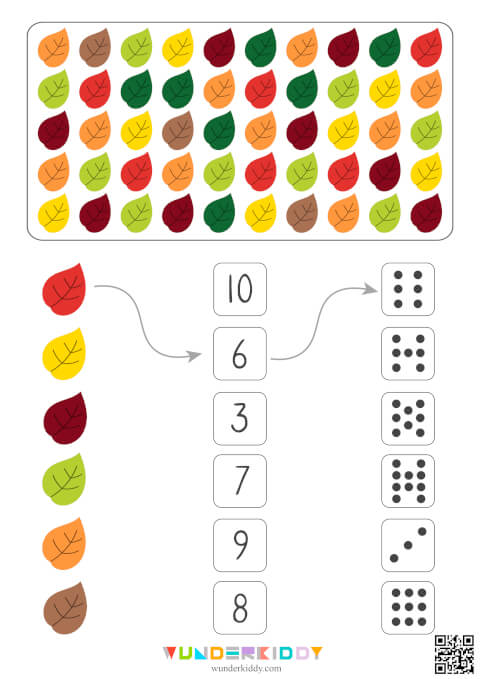 Count to 10 Fall Leaves Worksheets - Image 3