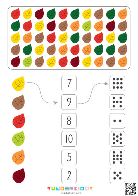 Count to 10 Fall Leaves Worksheets - Image 4
