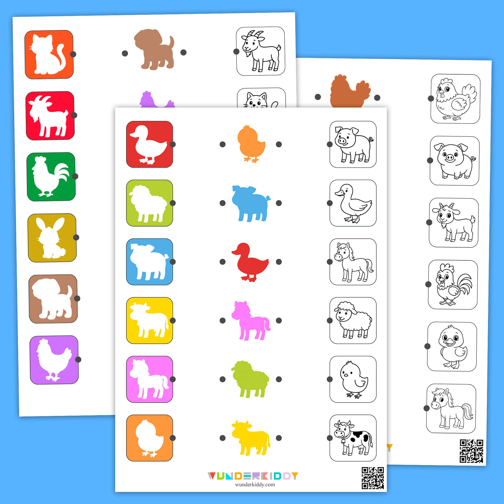 Farm Theme Matching Worksheet