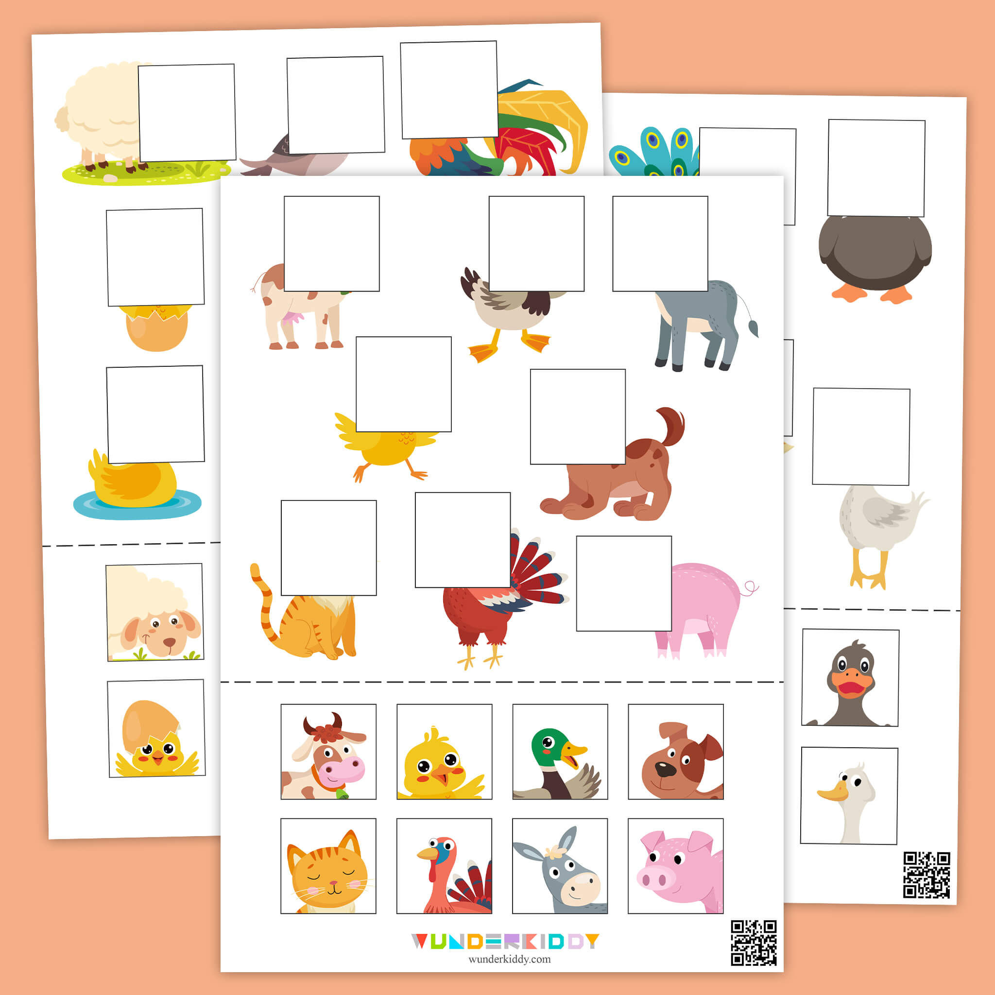 Farm Animals Cut and Paste Activity
