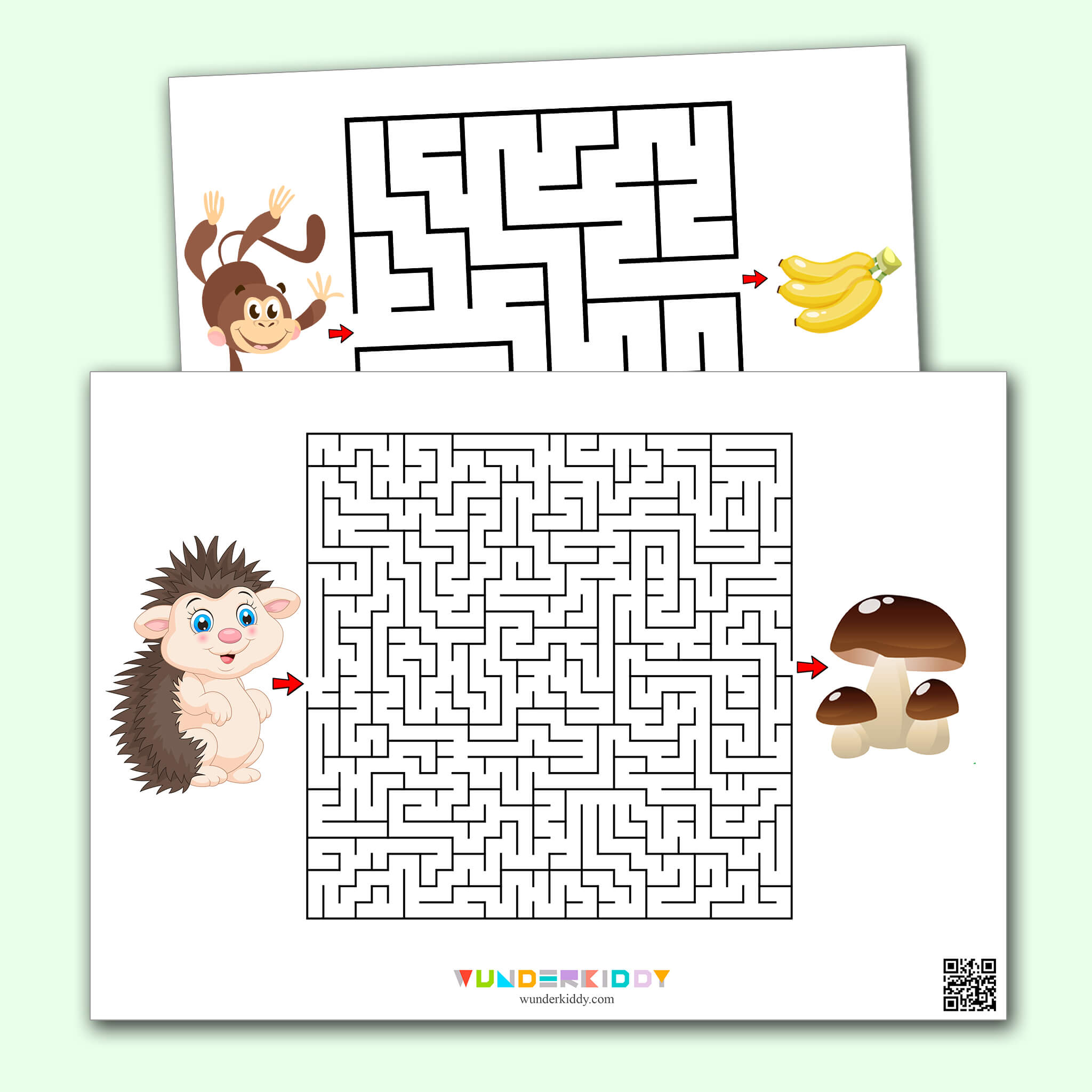 Maze Game for Kids Favorite Food