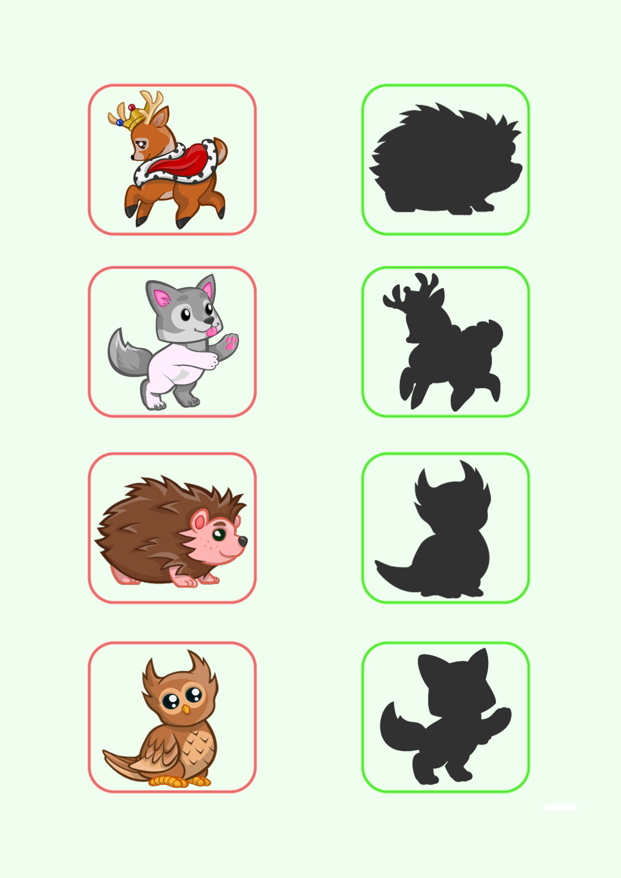 Shadow Matching Worksheet Animals - Image 4