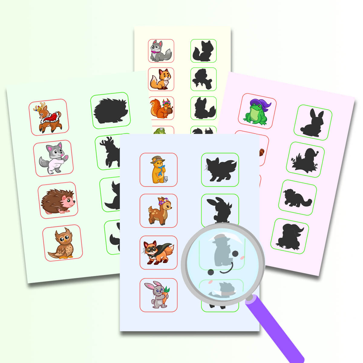 Animal Shadows Sorting Worksheet: Free Printable PDF for Kids