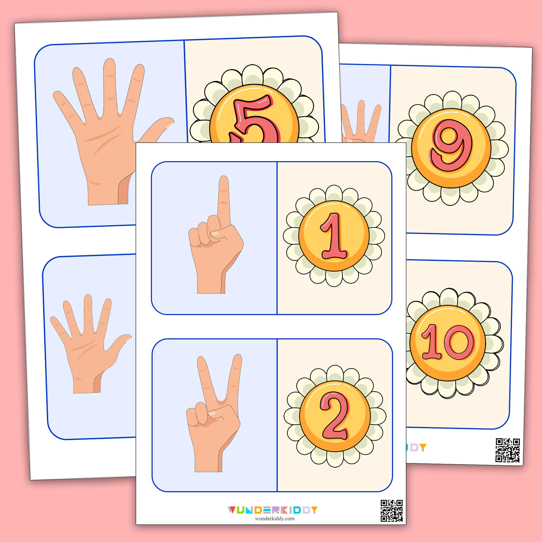 Finger Counting Math Flashcards