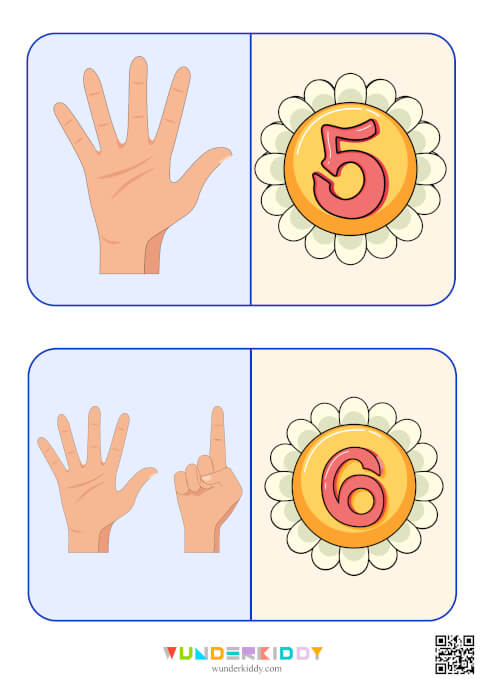 Finger Counting Math Flashcards - Image 4