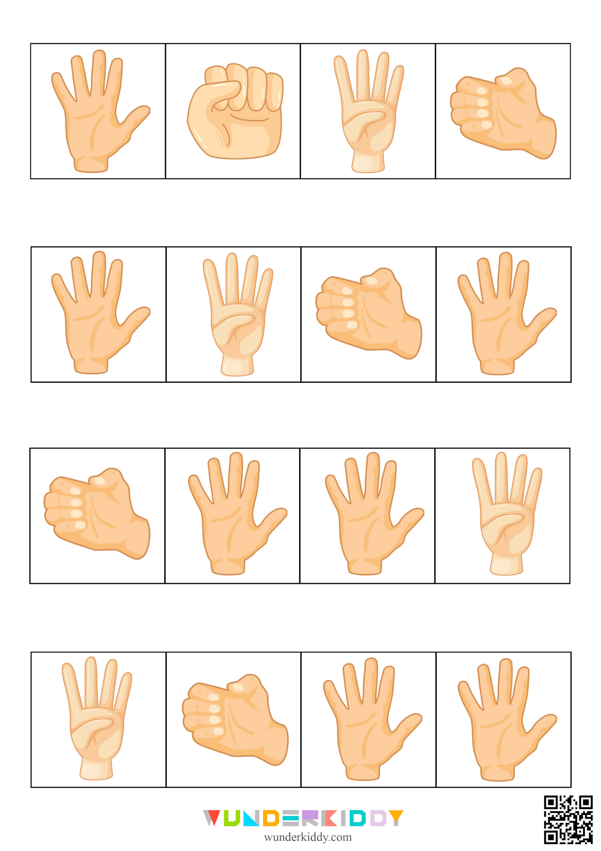 Printable Finger Gestures Fine Motor Activity For Kids