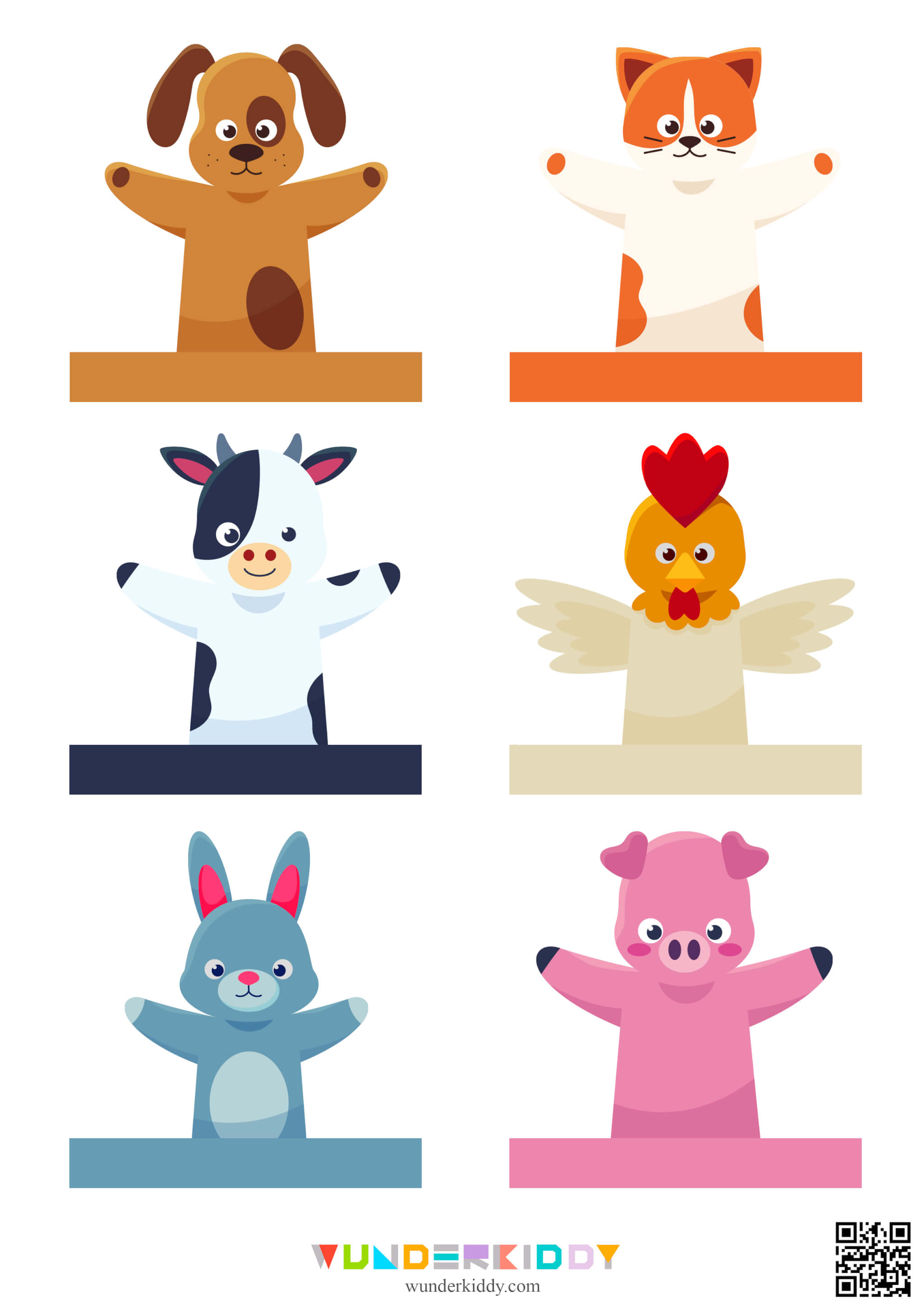 Templates of Animal Finger Puppets for Toddlers - Image 4