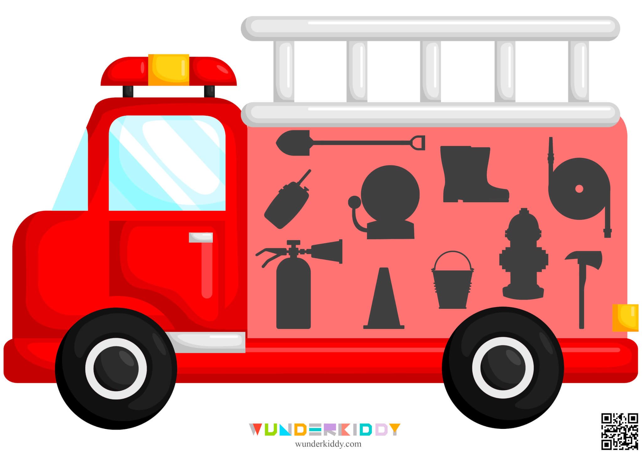 Firefighter Shadow Matching Activity for Kids - Image 2