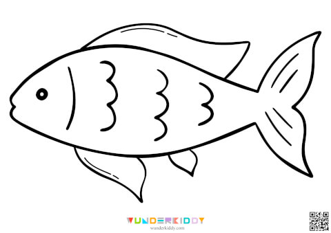 Printable Fish Template and Coloring Pages for Kids