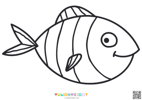 Printable Fish Template and Coloring Pages for Kids
