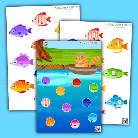 Jeu de couleurs et de chiffres – Poissons - Image 2