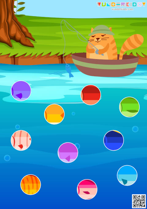 Printable Fishing Color Matching Game For Toddlers
