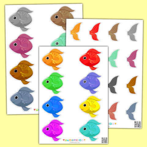 Activité d'association de couleurs à pinces – « Poissons » - Image 2