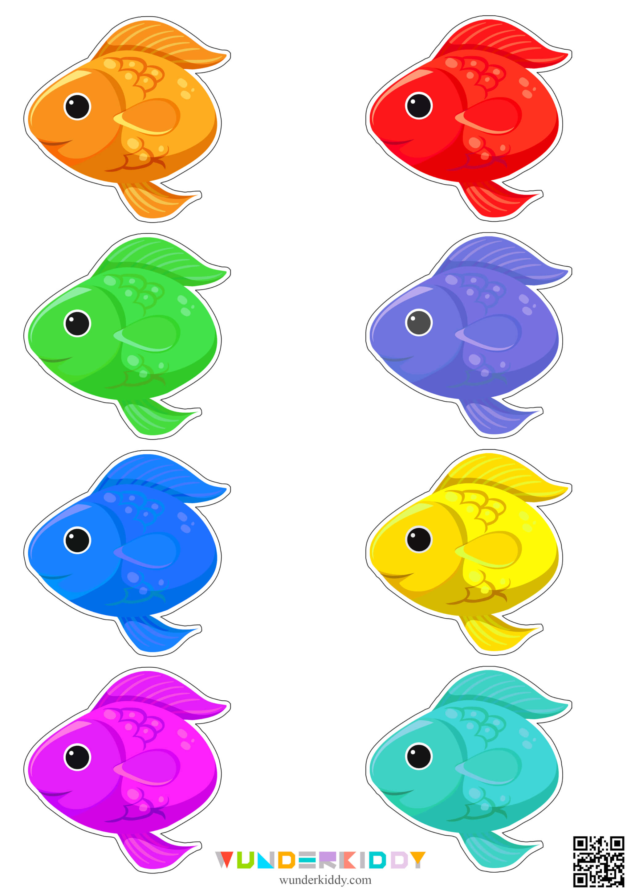 Activité d'association de couleurs à pinces – « Poissons » - Image 3