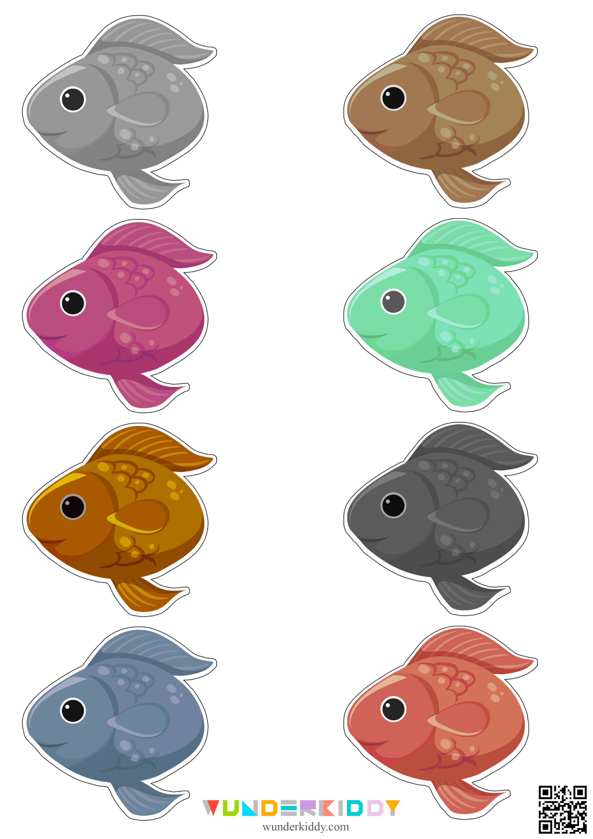 Activité d'association de couleurs à pinces – « Poissons » - Image 4