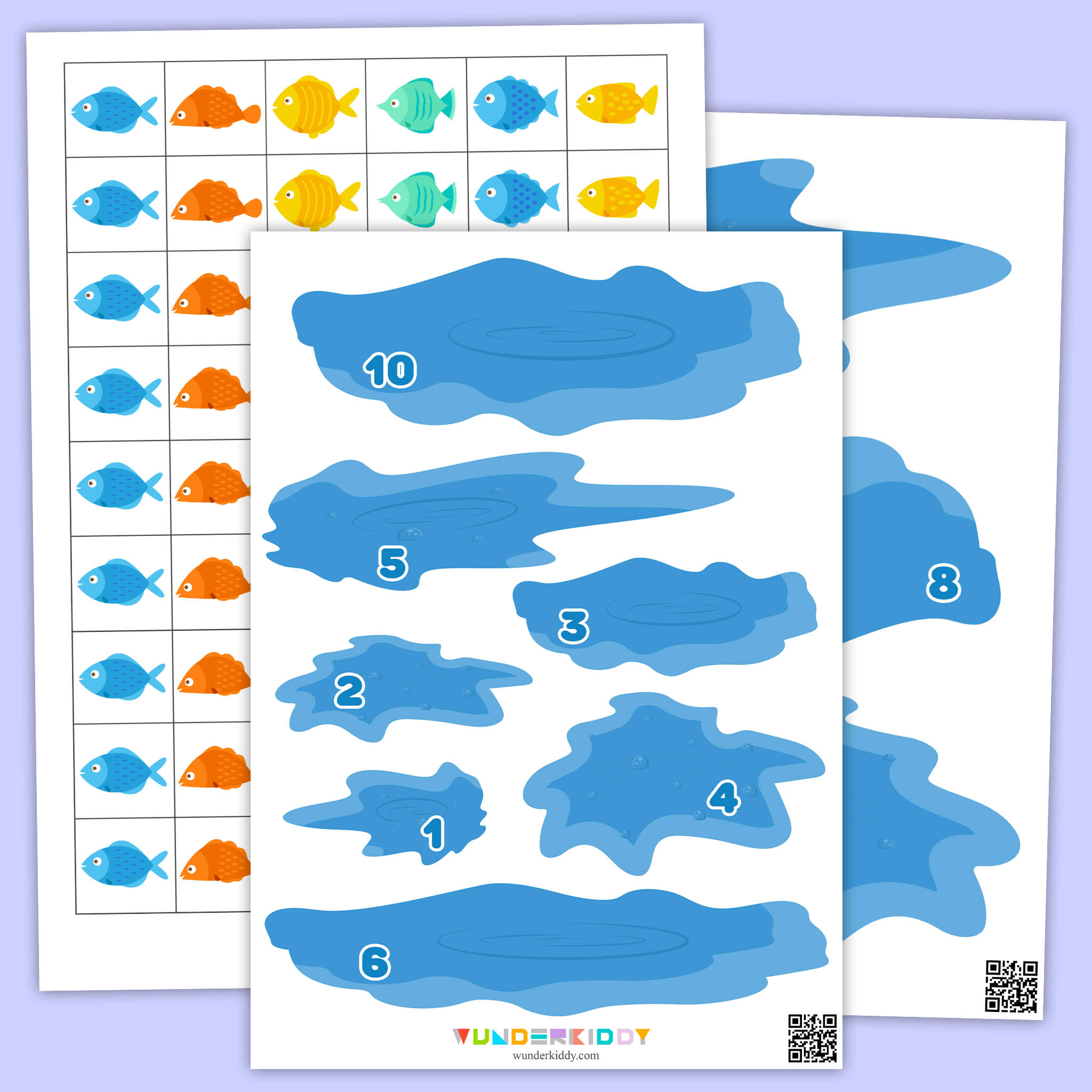 Jeu de comptage préscolaire « Poissons »