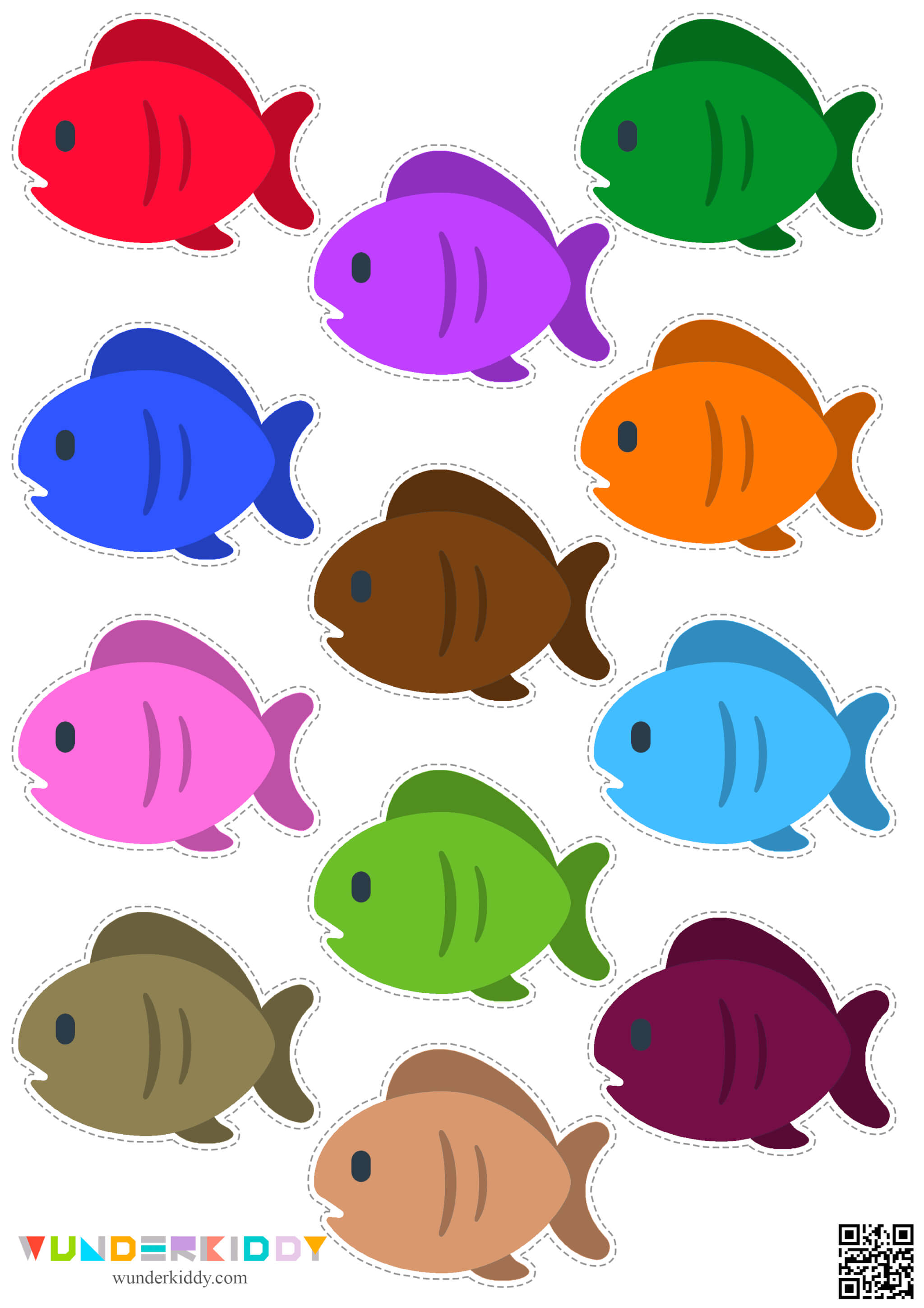 Colored Fish Printables