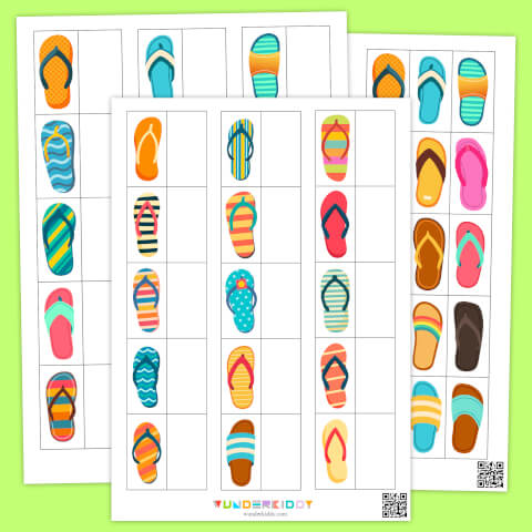 Fichas de discriminación visual: Chanclas de verano - Imagen 2