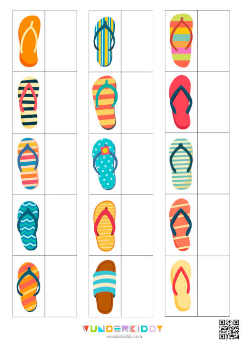Fichas de discriminación visual: Chanclas de verano - Imagen 3