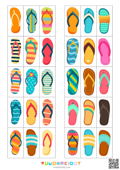 Fichas de discriminación visual: Chanclas de verano - Imagen 5