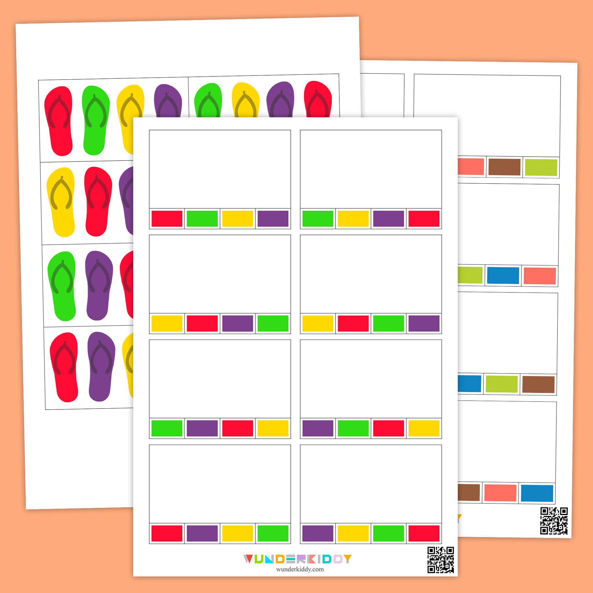 Summer Flip Flop Color Sequence Activity
