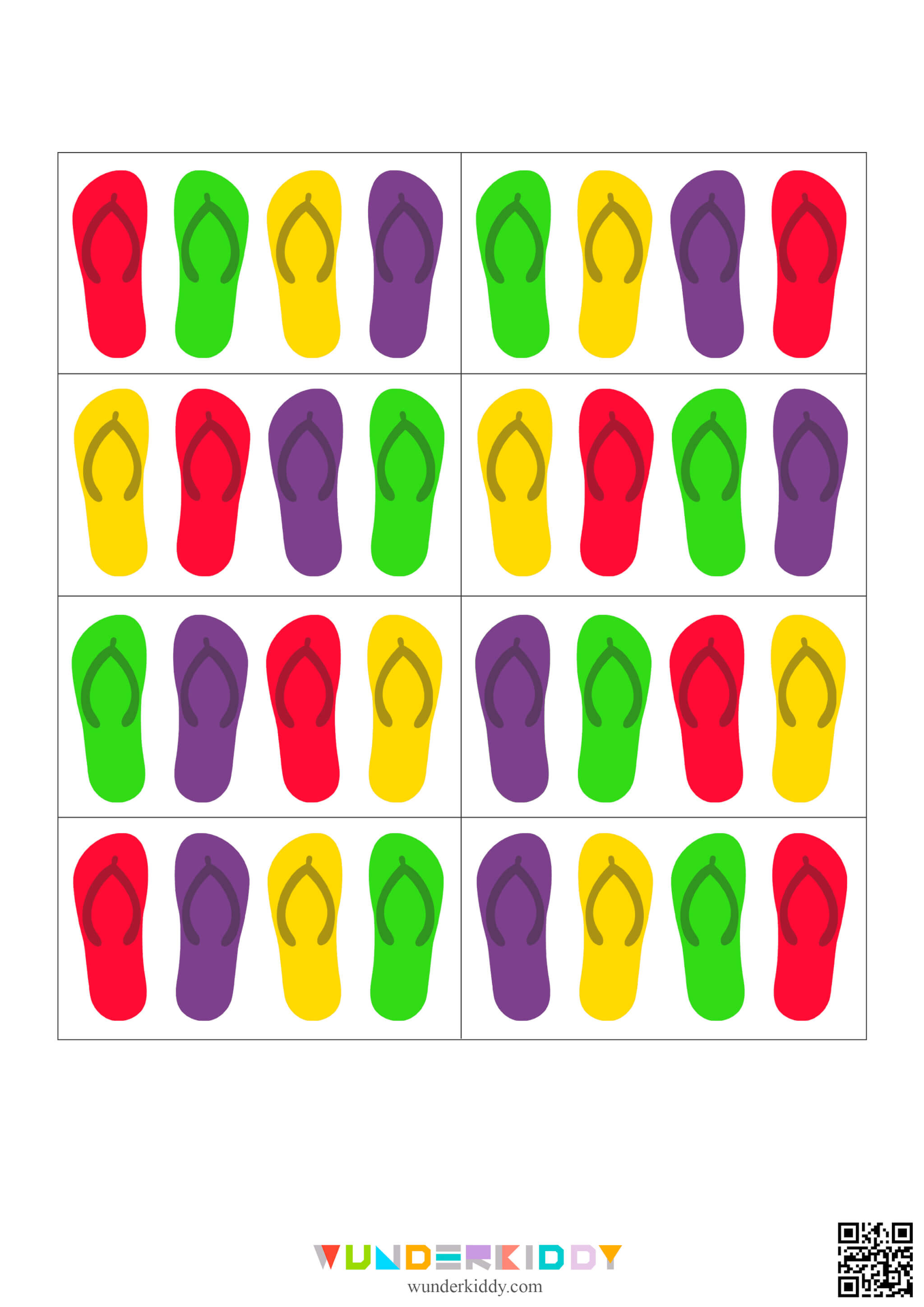 Summer Flip Flop Color Sequence Activity - Image 3