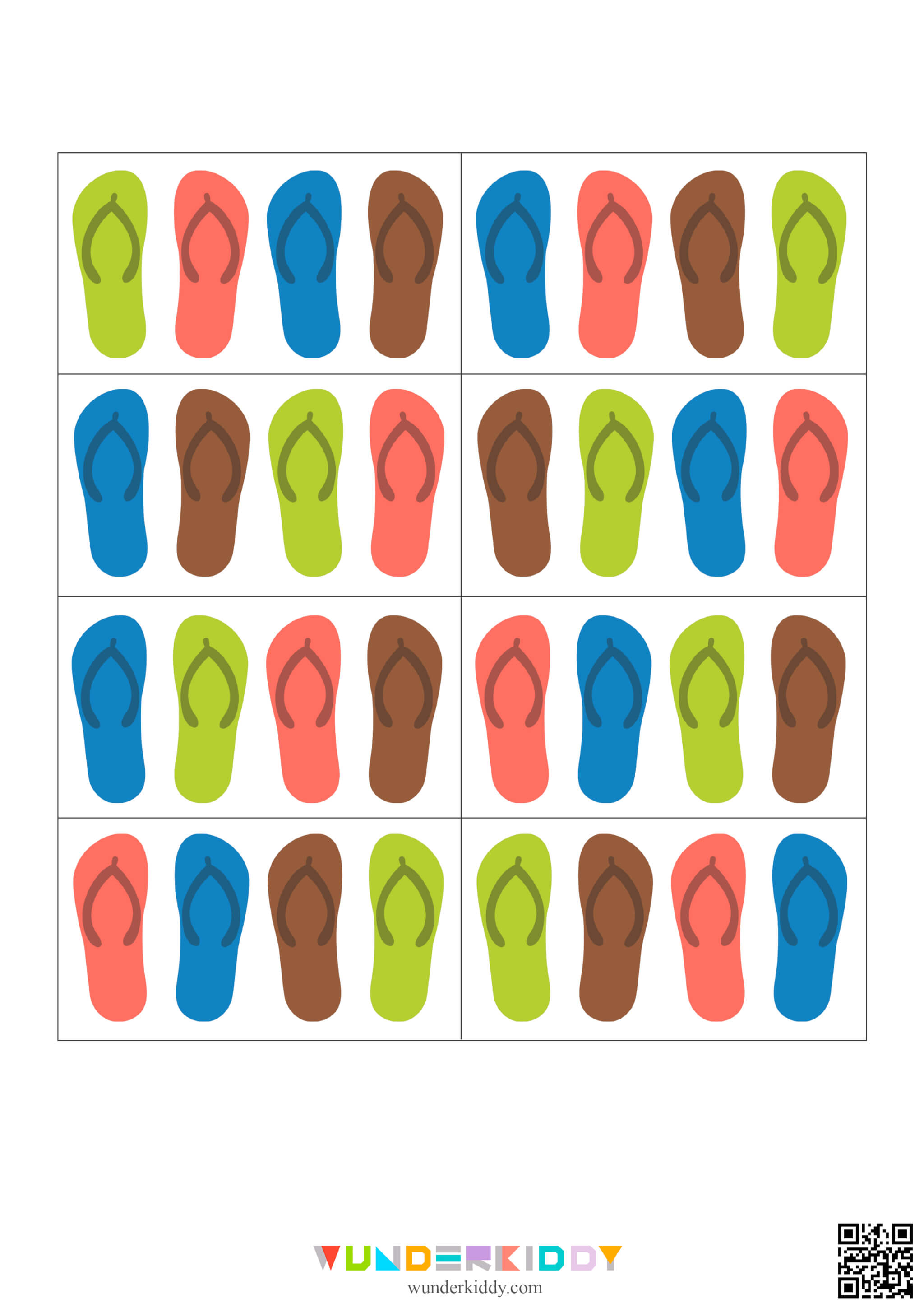 Summer Flip Flop Color Sequence Activity - Image 5