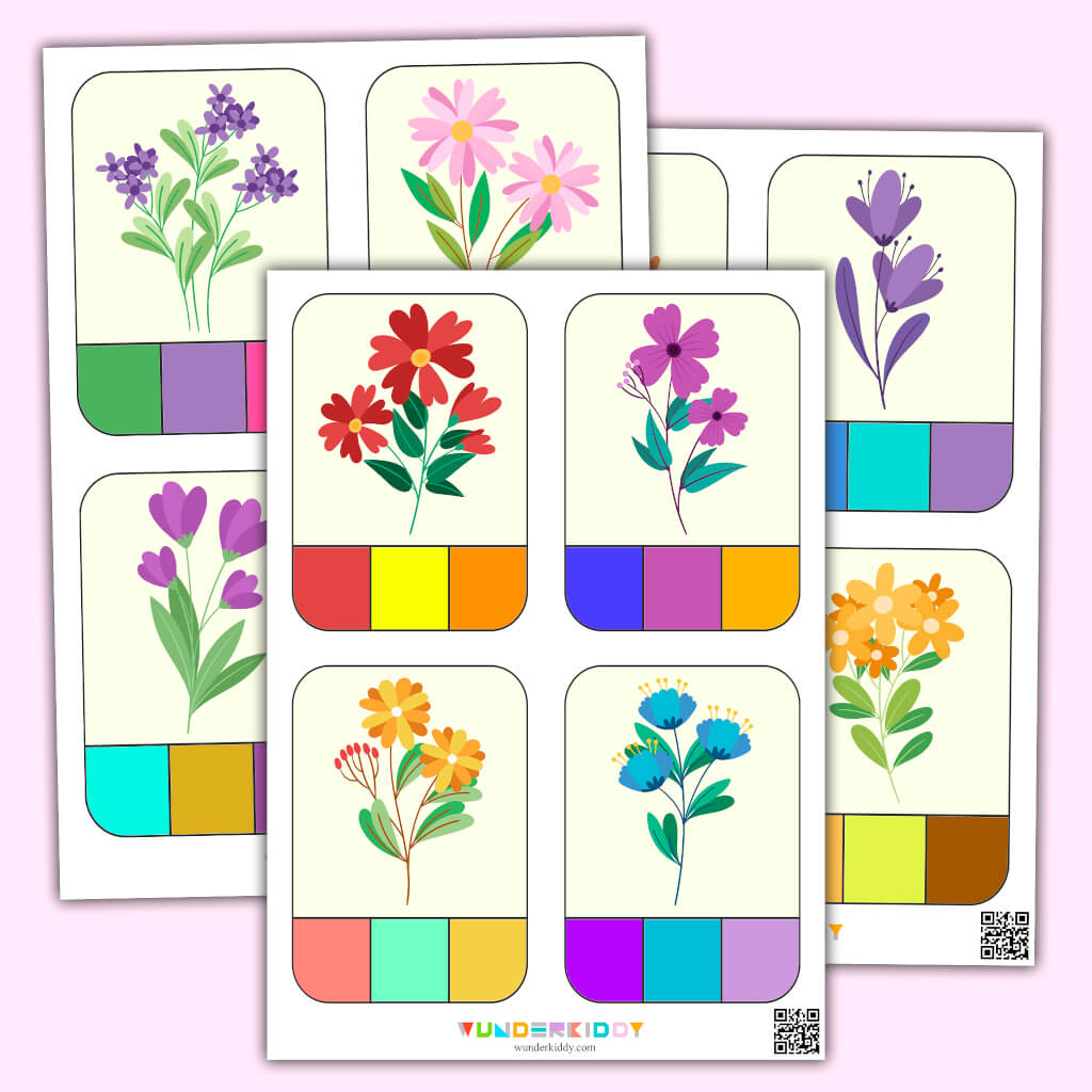 Printable Clothespin Flower Color Matching Activity for Kids