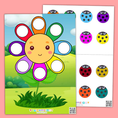 Flower and Ladybug Colour Match Activity - Image 2