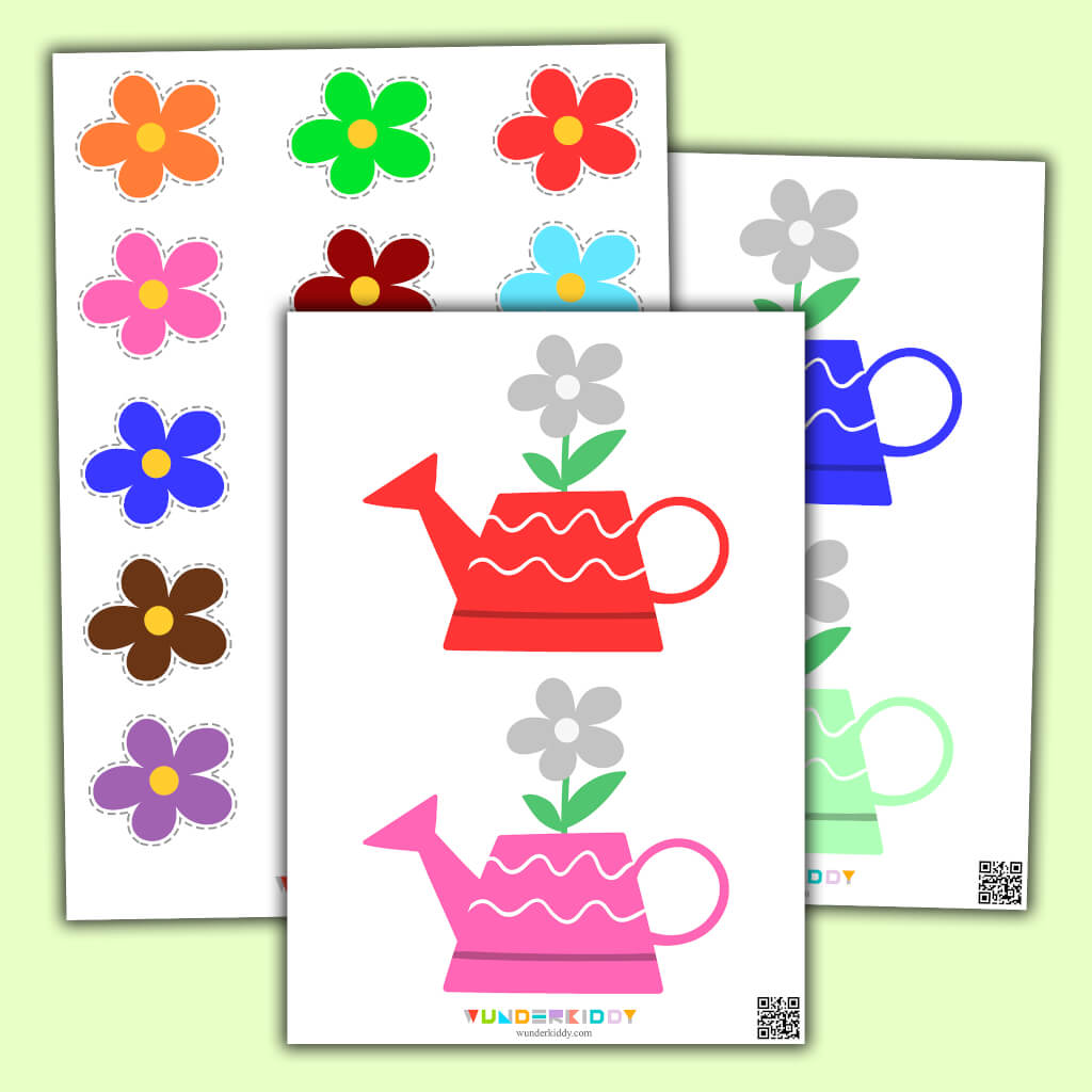 Flowers And Vase Printable Color Matching Activity PDF   Flower And Vase 1647 Vmsj X 1024 