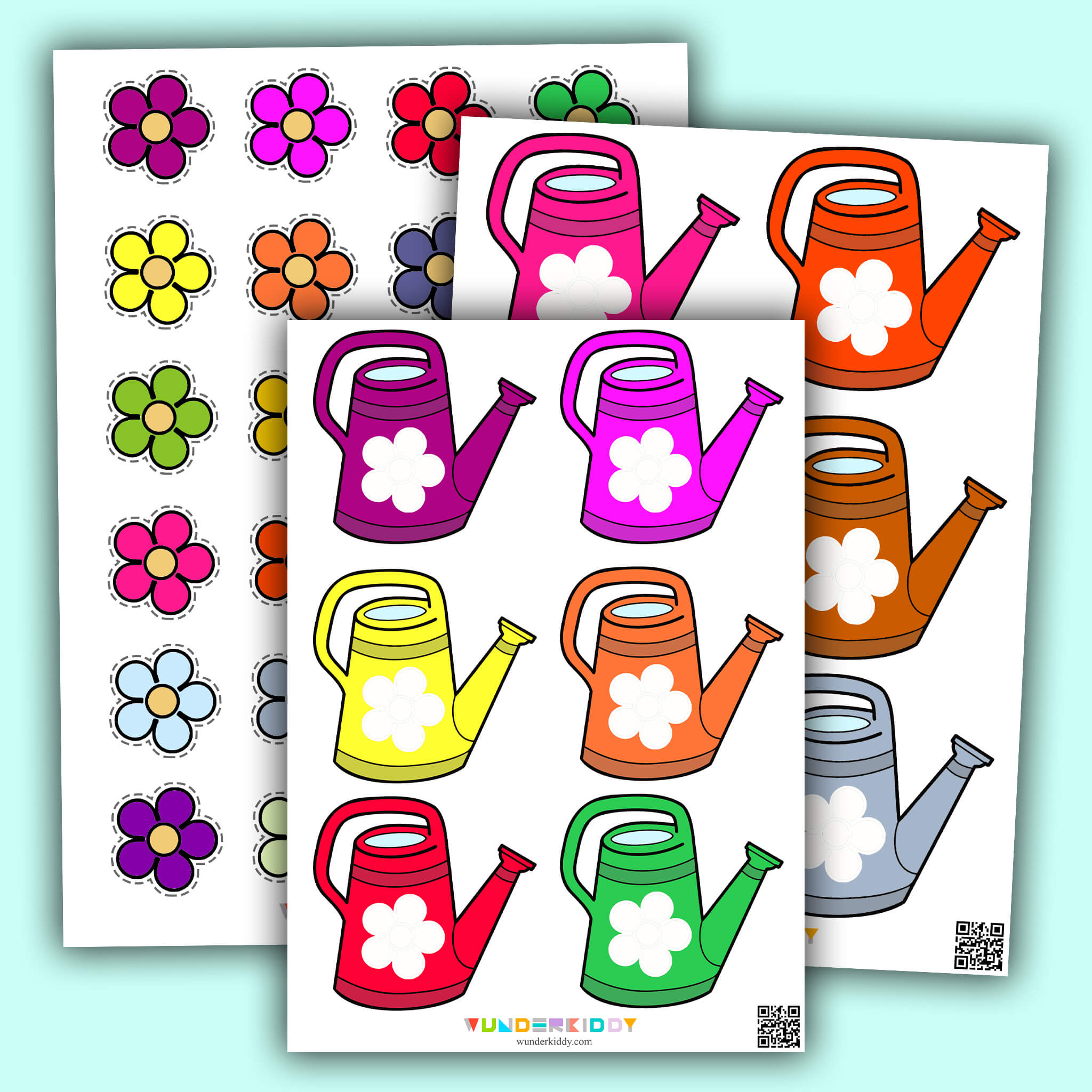 Flower Color Match Preschool Activity