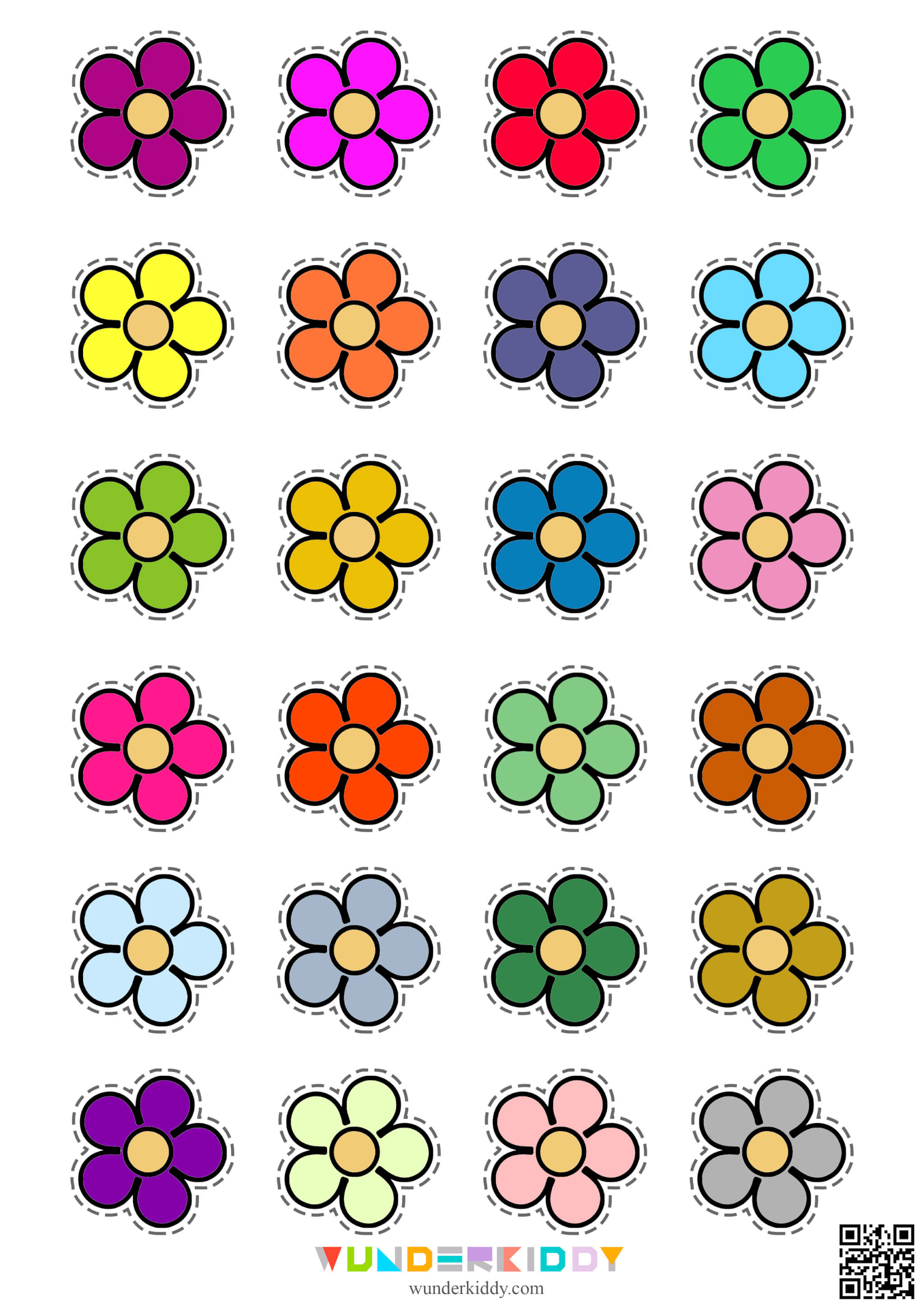 Flower Color Match Preschool Activity - Image 2