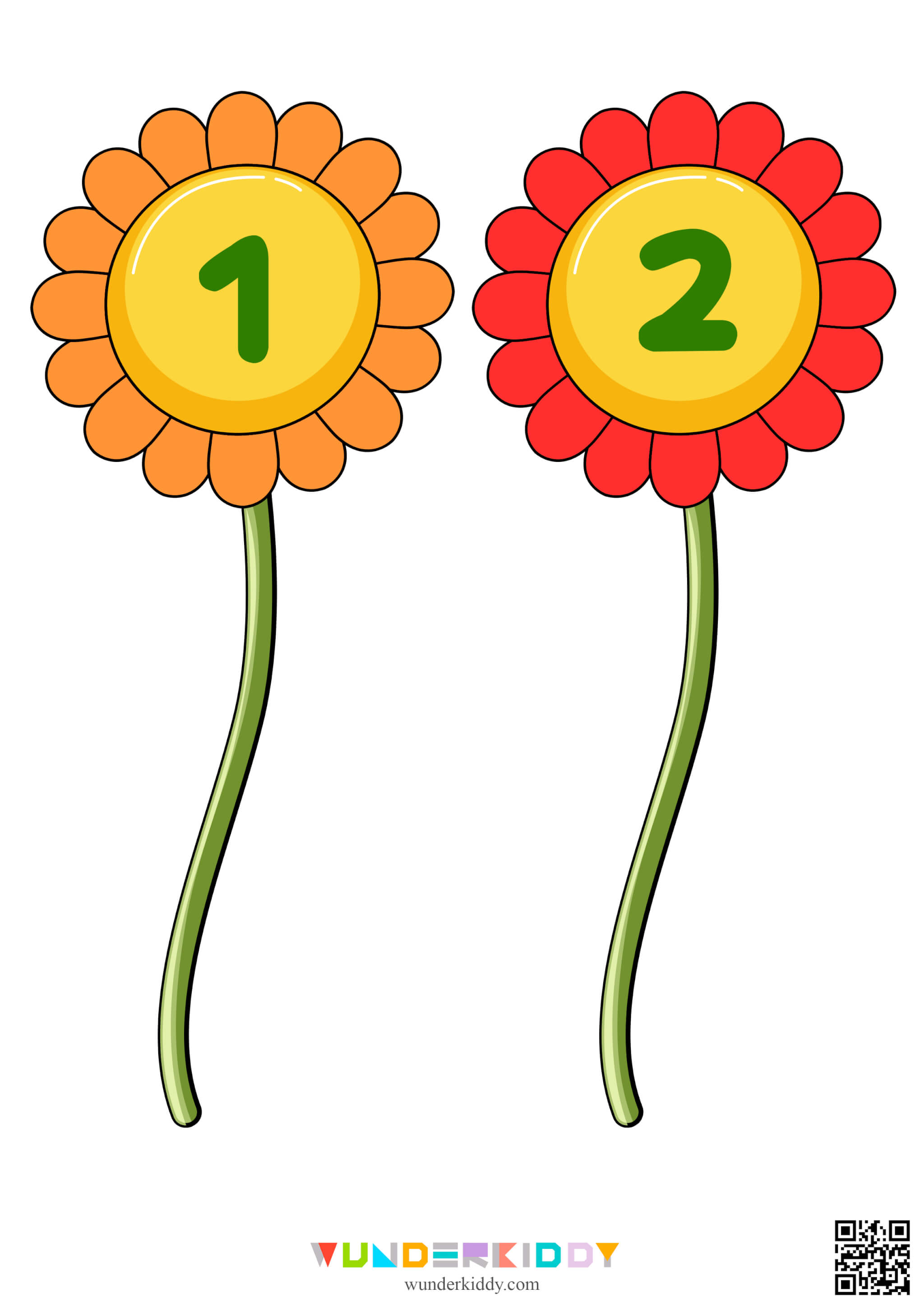 Flower Leaf Printable Counting Preschool Activity