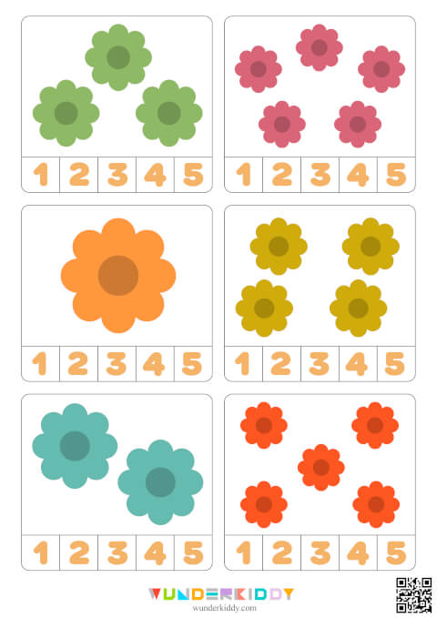 Игра с прищепками «Сколько цветов на карточке?» - Изображение 2