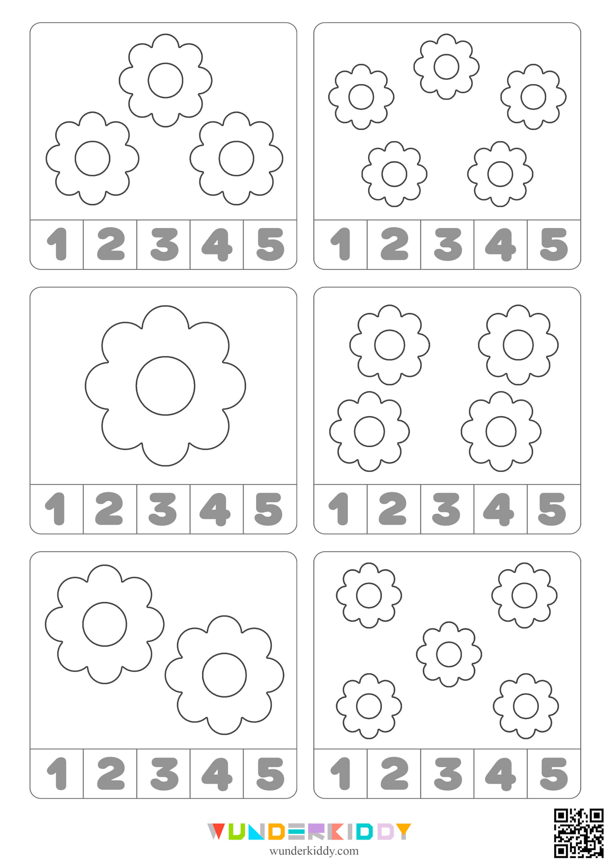 Flower Number Match Cards for Kids - Image 4