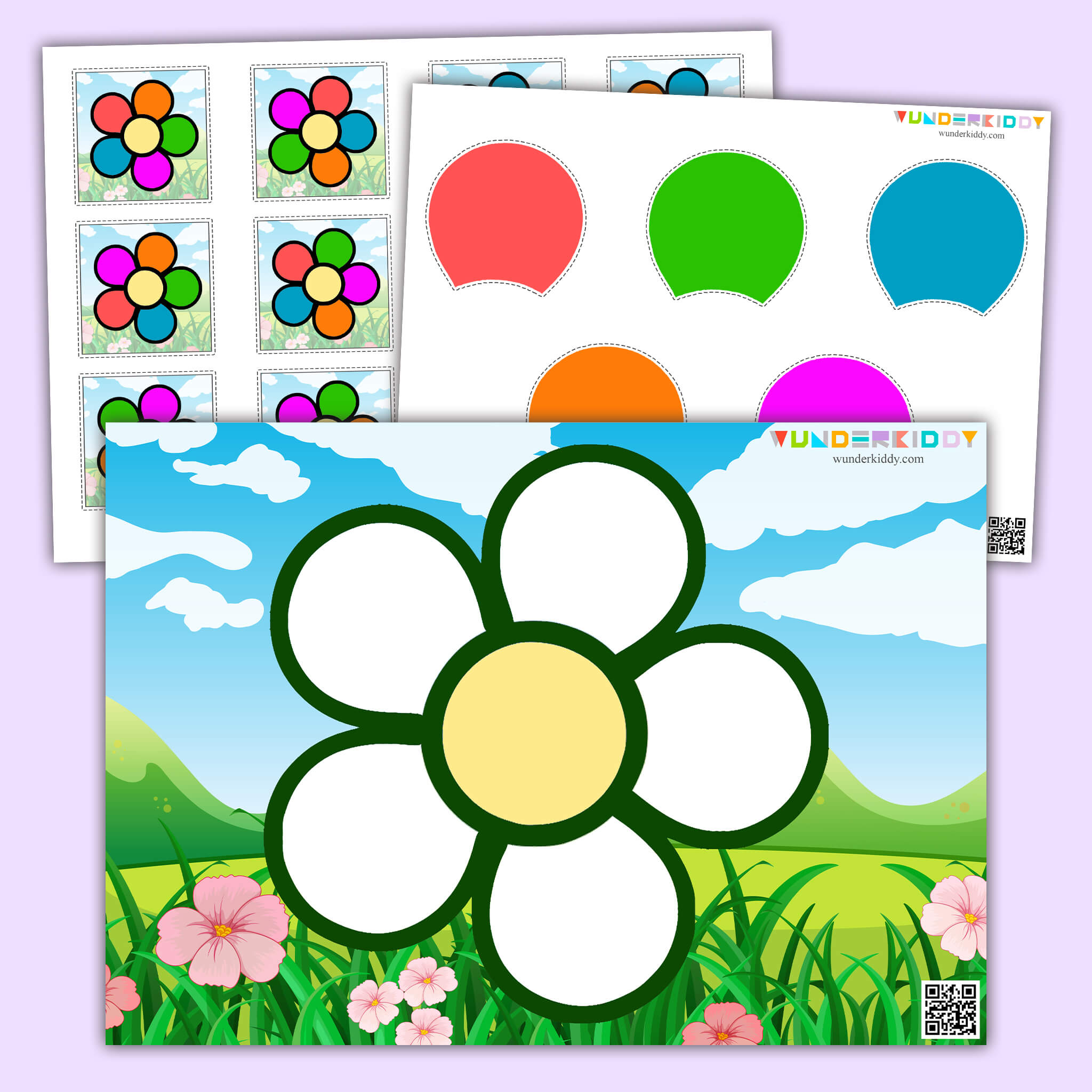 Printable Flower Petals Color Matching Activity For Kids
