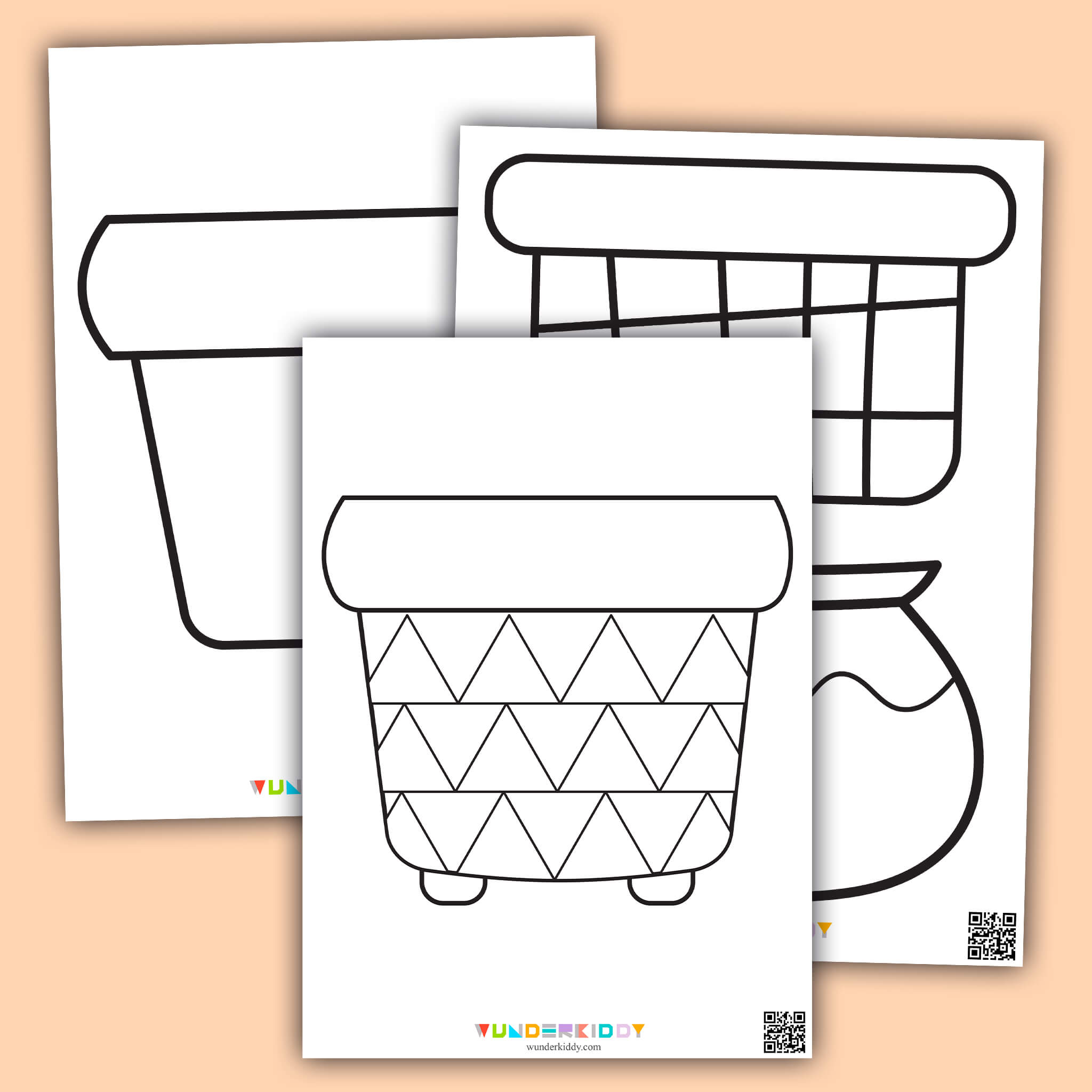 Free Printable Flower Pot Paper Craft Template for Children