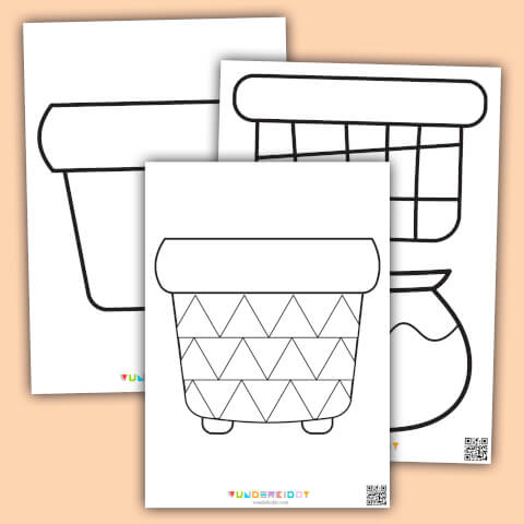 Printable Template Flower Pot for Mother's Day Crafts for Kids