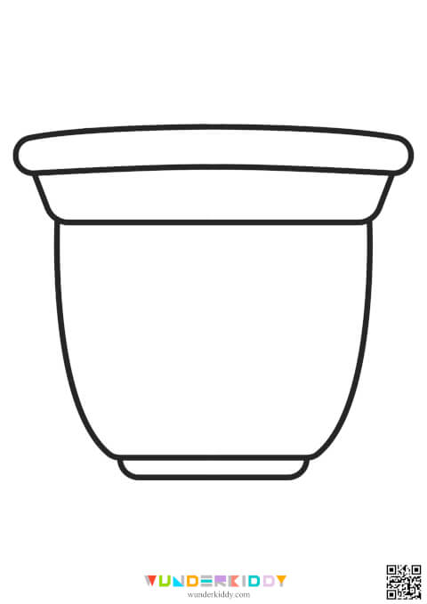 Printable Template Flower Pot for Mother's Day Crafts for Kids