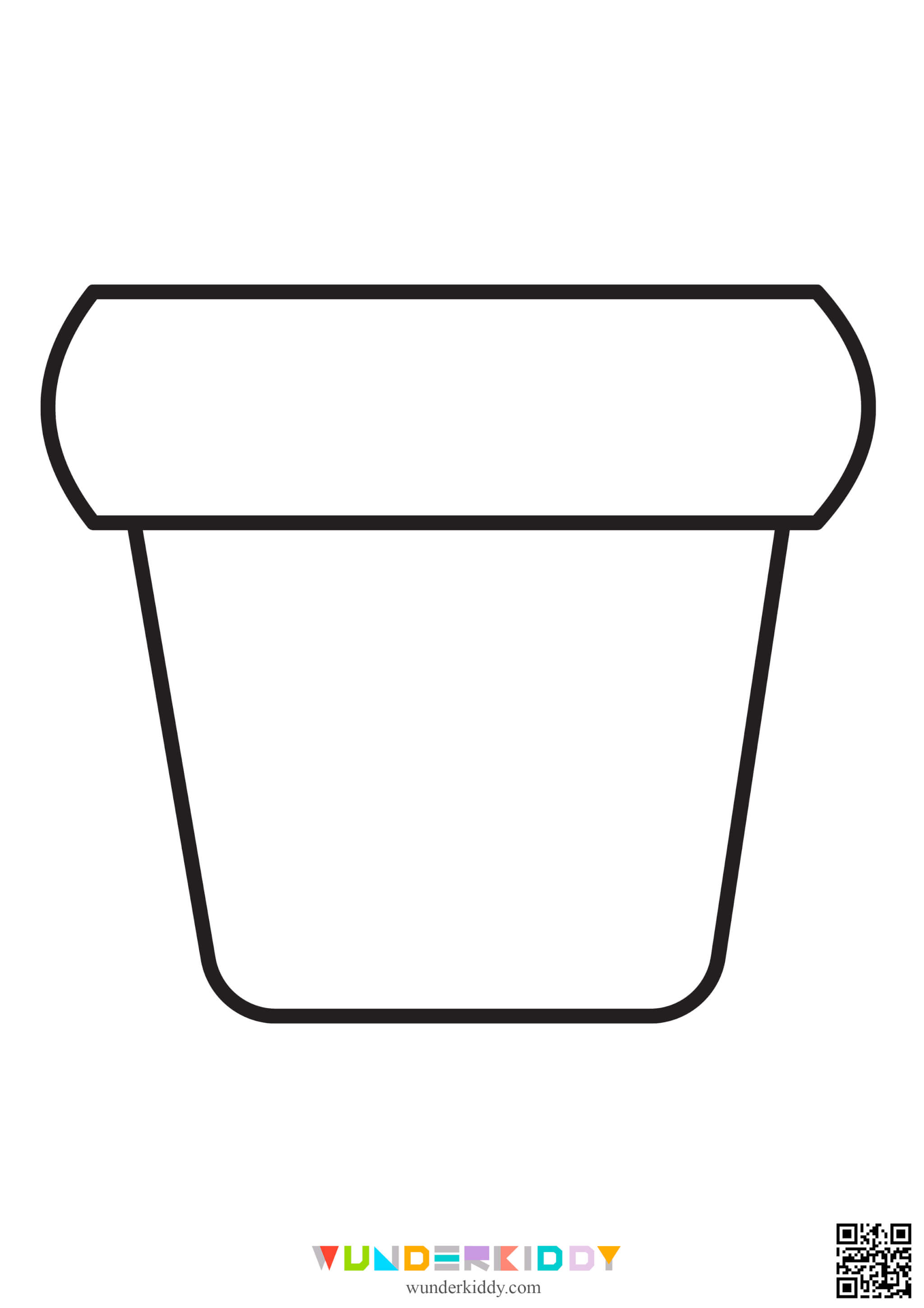 Printable Template Flower Pot for Mother's Day Crafts for Kids