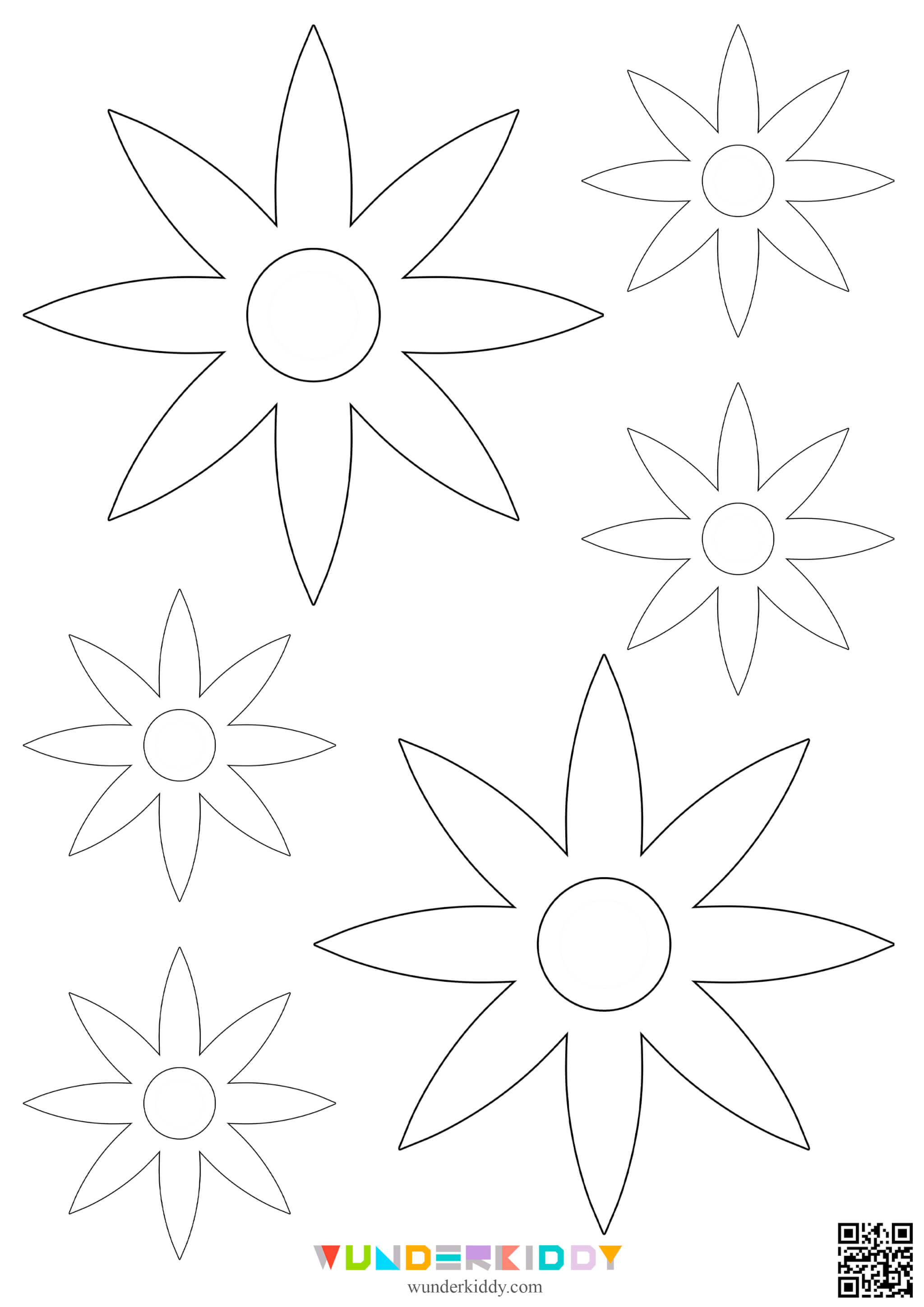 Шаблони квітів для вирізання та аплікацій - Зображення 7