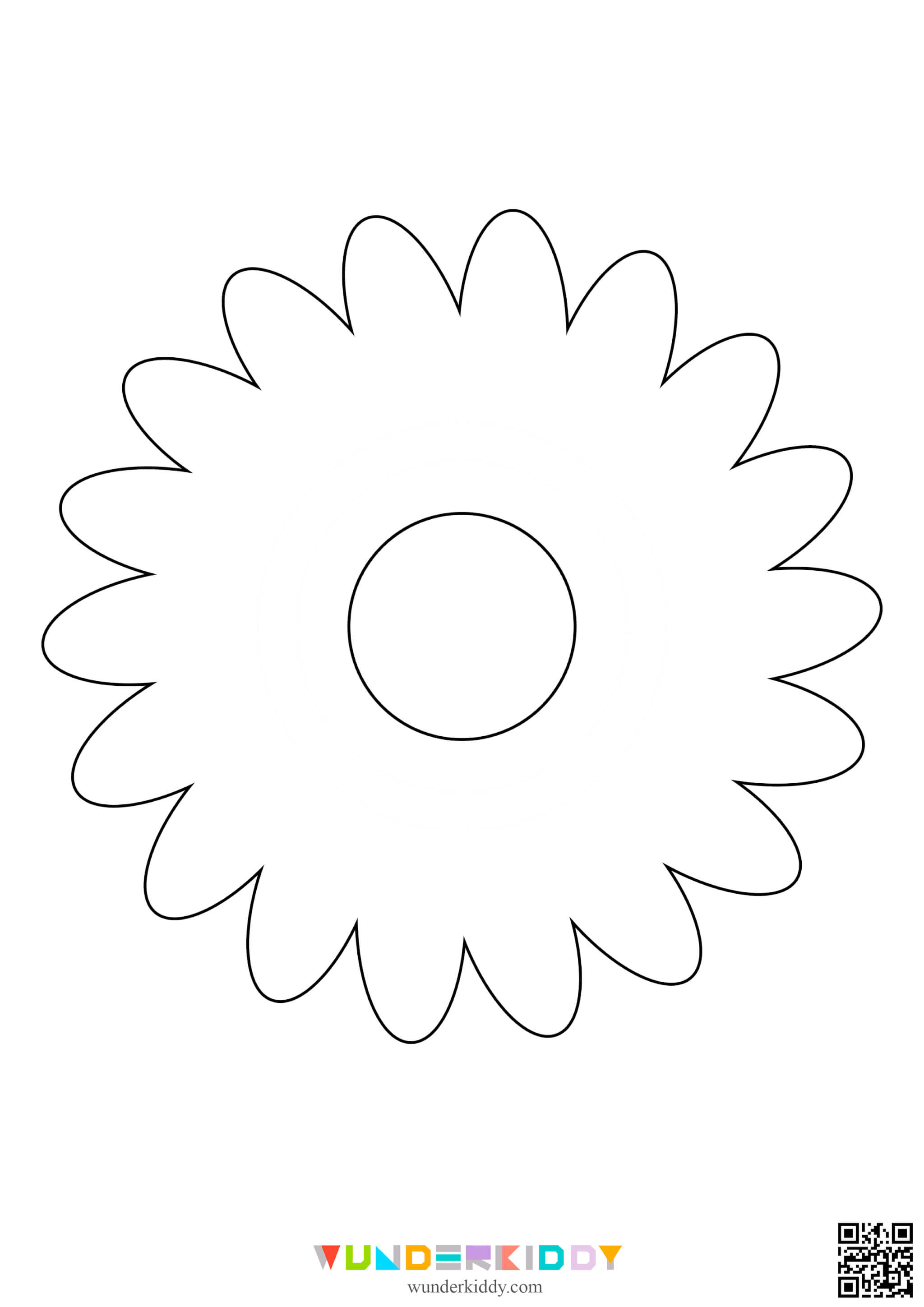 Printable Simple Flower Paper Craft Template For Kids