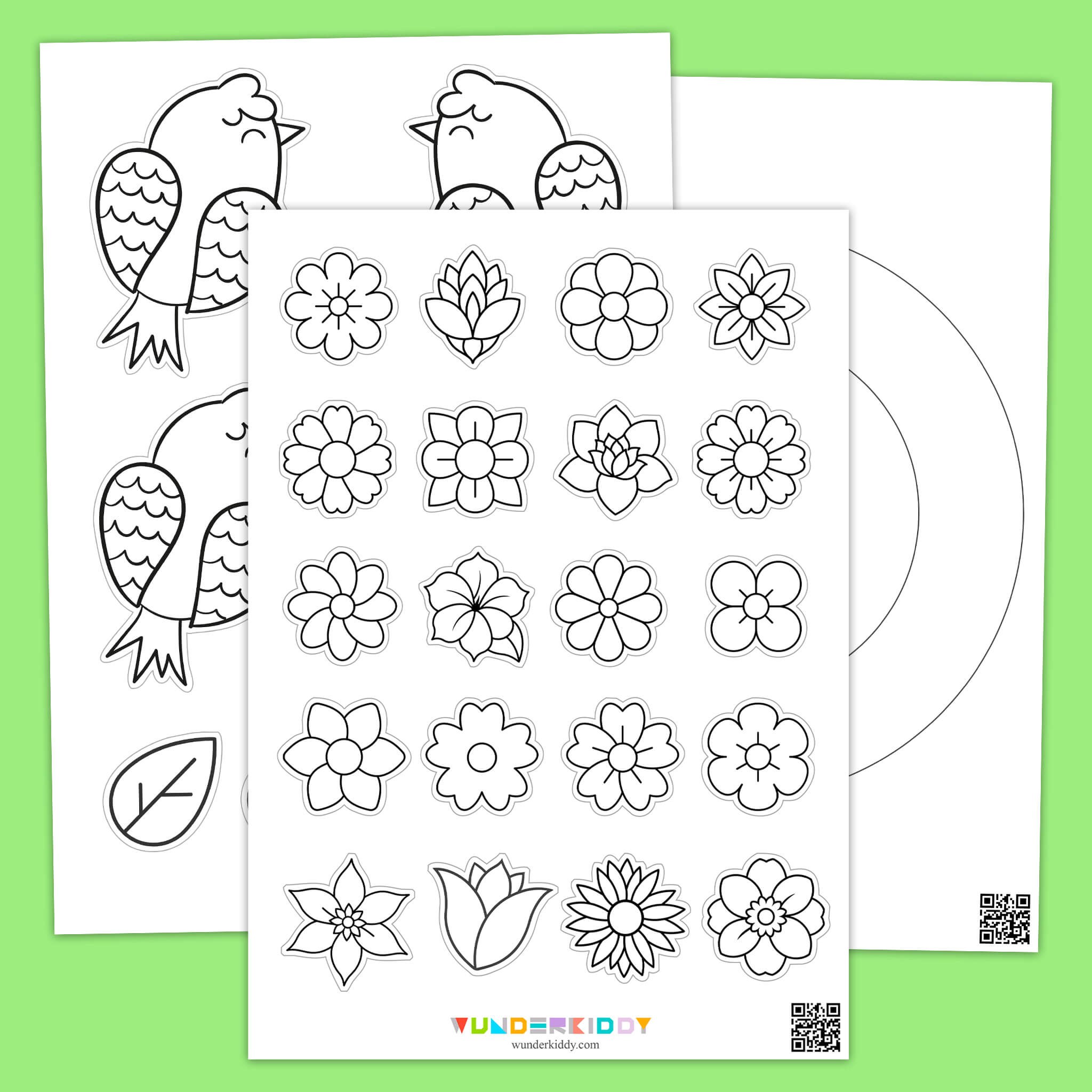 DIY Spring Decoration: Paper Flower Wreath Template