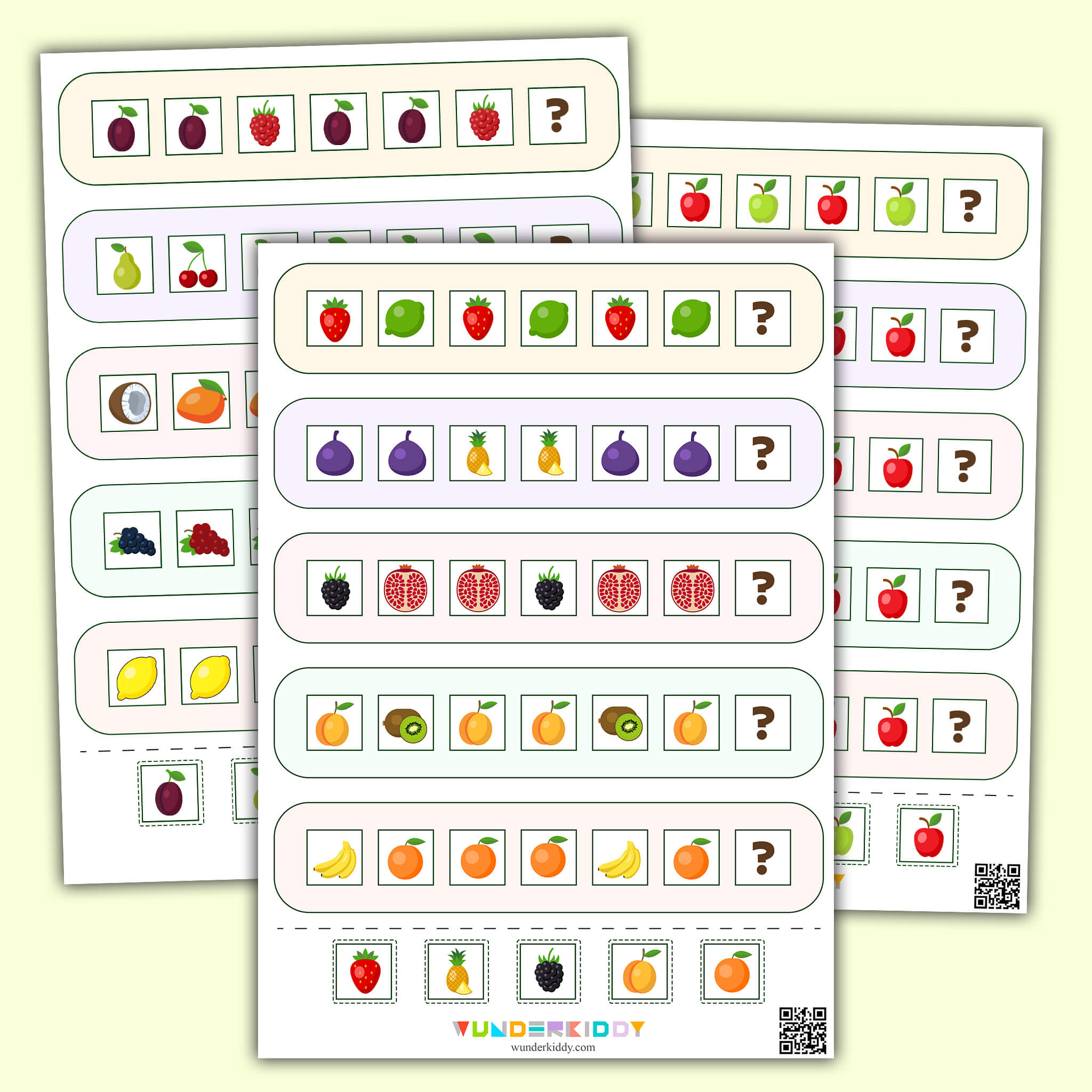 Fruit and Berry Pattern Worksheet