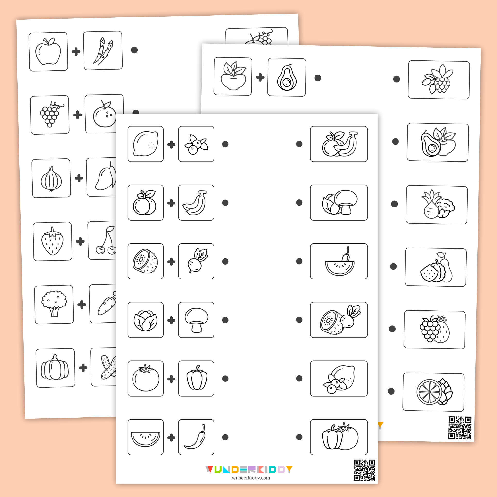 Fruit and Veggie Visual Discrimination Worksheet
