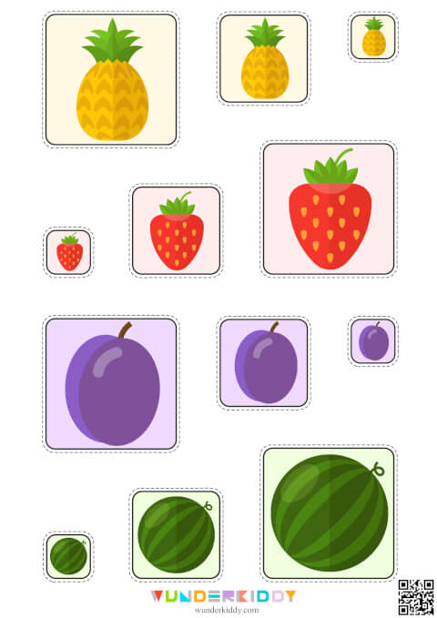 Sort Fruits by Size Worksheet - Image 3