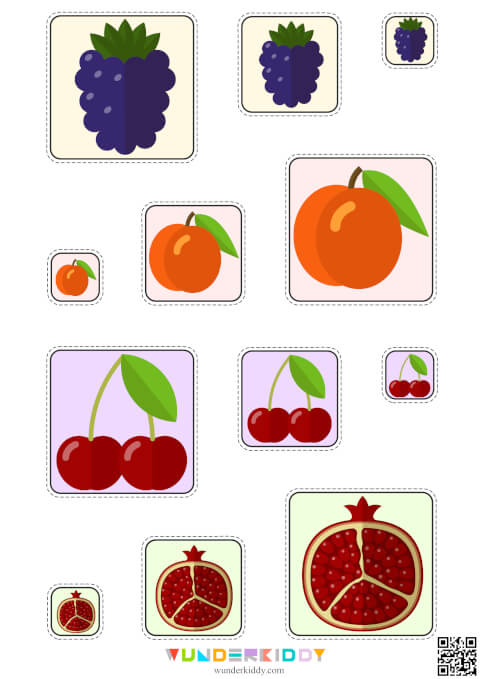 circle the small fruits, Find Big or Small worksheet for kids